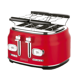 Tostadora Eléctrica Westinghouse Retro 6 Niveles 4 Rodajas Roja