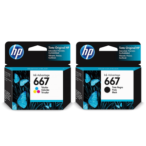 Combo Cartuchos HP 667 Negro + 667 Tricolor Originales - HP Deskjet Ink Advantage 2775