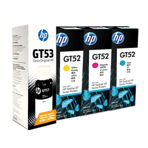 Combo Botellas HP GT53 Negro + GT52 Colores - Originales