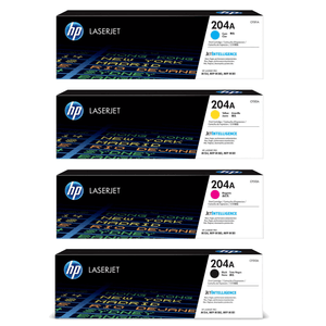 Combo Toners HP 204A Colores y Negro Originales (CF512A, CF511A, CF513A, CF510A) - M180nw