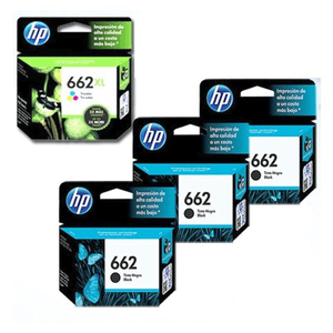 Combo Cartuchos 3x HP 662 Negro + 1x HP 662XL Tricolor - Originales