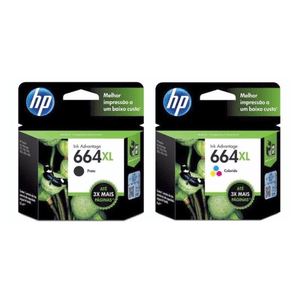 Combo Cartuchos HP 664XL Negro + 664XL Colores - Originales