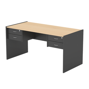 Escritorio Oficina 4 Cajones 150cm 18mm Espesor Negro