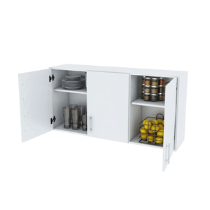 Mueble Alacena Cocina 3 Puertas Melamina 120cm Color Blanco Centro Estant