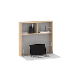 Escritorio Flotante Plegable Dielfe RNB Color Roble y Blanco ECO063